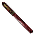 Vintage Eberhard Faber Red Black Marbled Lever-filled 14k Fountain Pen