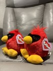 Swibco Puffkins Red Bird Mini Plush Stuffed Animals Lot Of 2 W  Tags 1998