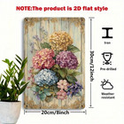 Retro Colorful Hydrangea Flower Sign Farmhouse Floral Wall Hanging Decor 8x12in