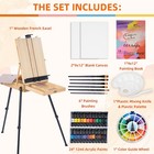 Artist Painting Set With French Easel  37pcs Professional Easel Kit With Canv   
