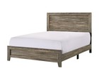 Grey Finish Fabric 1pc Queen Size Panel Bed Beautiful Wooden Bedroom Furniture