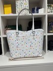 Michael Kors Jet Set Medium Carryall Airplane Print Tote White Bag Logo Nwt