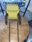 Green Ceramic Metal Carriage Vintage Plant Pot Planter Holder Decor Home Decor