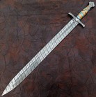Hand Forged Damascus Steel Viking Sword Medieval Sword Battle Ready With Sheath