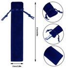 100pcs Velvet Pen Pouch Drawstring Pen Bag Single Pen Sleeve Holder For Office