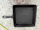 Vintage Lodge Cast Iron Skillet - Square - Smooth Interior  1950 Or Earlier