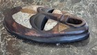 Vintage African  ufo Style  Mask Carved Wood Tribe Art Ghana  13 5  L X 6 5  W 