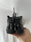 Wonder Nation Unisex Kids Black Ankle Combat Boots Zip Closure Round Toe 4