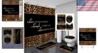 4-piece Leopard Print Shower Curtain   Non-slip Bath Mats Set - Elegant Decor