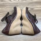 Vtg 1970s Disco Platform Shoes Hippie Groovy Gum Sole Leather Size 7 Womens