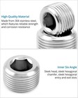 304 Stainless Steel Npt Hex Countersunk Plug Fitting Assortment Kit 16 Piece Set
