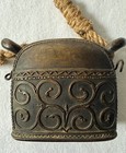 19th Century Antique Burmese Cast Bronze Livestock Bell Hka-lauk Lg Style 4x4