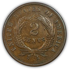 1865 Two Cent Piece Uncirculated Unc Coin  19379