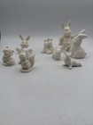 Lot Of 9 Ceramic Unpainted unglazed Bunnies Easter Or Everyday