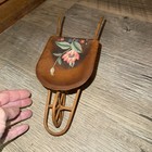 Antique Metal Hand Painted Wheelbarrow Vintage 9    X 3 75    X3 75   