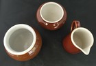 Vintage Hall Brown Creamer And Bowls
