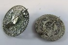 Judaica Two Vintage Yemenite Filigree Sterling 925 Pin Brooch Israel Palestine