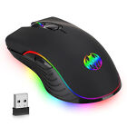 Wireless Usb Rechargeable Gaming Mouse 7 Color Led Backlight Optical Mice For Pc
