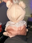 Vintage Fisher Price Puffalump Bear Cub Nylon Plush W peach Romper 1986