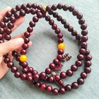 108pcs Wooden Mala Prayer Beads Blessing Meditation Buddhist Rosary Necklace