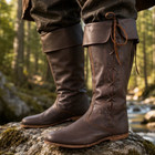 Medieval Leather Boots Viking Renaissance Pirate Long Shoes Mens Larp Reenactmen