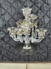 Stunning Vintage 2 Tier Candelabra W  Bobeche Tray  Prisms  9 Tall X 11 Wide