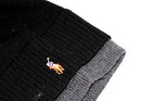 Polo Ralph Lauren Beanie Black And Gray Wool Unisex Authentic