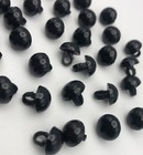 Vtg Black Dome Round Shank Button 10mm Lot Of 10   100 D812