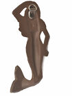 Mermaid Wall Hook Rust Cast Iron Coat Hanger Ocean Nautical Decor 5 75  Tall