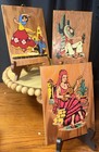 3 Vintage Mexican Folk Art Wood Dancer  Mexican Man  Woman On Guitar Rare Set
