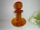 Rare Rainbow Glass Duotone Decanter   Ball Stopper   Honey Spiral Coil Neck