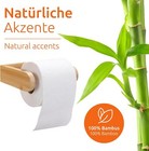 1x Wooden Toilet Paper Roll Holder Wall Mounted Without Drilling Natural Bamboo 