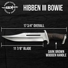 Hibben Iii Bowie Knife   1988 Rambo Reproduction   Leather Sheath Included