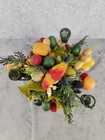 Vintage Plastic Fruits   Nuts Neat Retro Decor Candle Holder Rings - No Votives 