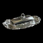 Vintage Towle Old Master Silverplate Covered Butter Dish Tray Lid 4107 Ornate