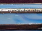Vintage Signed Kaleidoscope Blue Stained Glass Hexagonal Joanne Falandysz 1990