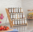 Orii 18 Jar Bamboo Compact Spice Rack With Spices Included   5-year Free Spice R