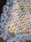 Handmade Vtg Crochet Baby infant Sz Lot Of 2 Heart Shape Pastel Colors Bibs