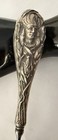 Antique Sterling Silver Indian Chief Corn Stalk Handle Nail File 7-1 4    Repousse