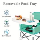   Travel Booster Seat For Toddlers Folding High Chair With Tray Portable 