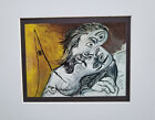 Pablo Picasso  kiss   baiser   Matted Offset Color  Lithograph 1971