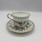 Aynsley Pembroke Fine Bone China Teacup And Saucer England Flowers Bird