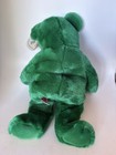 Vintage Ty Beanie Buddies Erin Emerald Green Irish Bear White Shamrock 1998 Tag