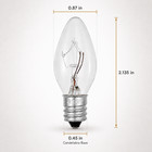 Creative Hobbies C7 Night Light Bulbs 7w 120v E12 Clear Steady Burning - 25 Pack