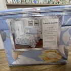 Clara Hotel Collection Bamboo 1800 King 6-piece Blue Floral Bedding Set