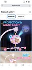 Baby Crib Mobile Pink With Music Projection Remote