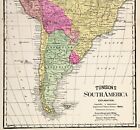 1887 South America  Map  19x11  Original Brazil La Plata Venezuela Peru Large