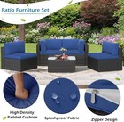 5 Piece Outdoor Patio Pe Rattan Sectional Furniture Chair Set With Coffee Table