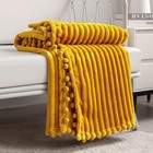 Fleece Blanket Throw Size     51x63  Yellow Soft  Plush  Fluffy  Fuzzy  Warm  C   
