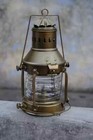 Nautical Maritime Brass Boat Antique Hanging Oil Lamp Ship Anchor Lantern